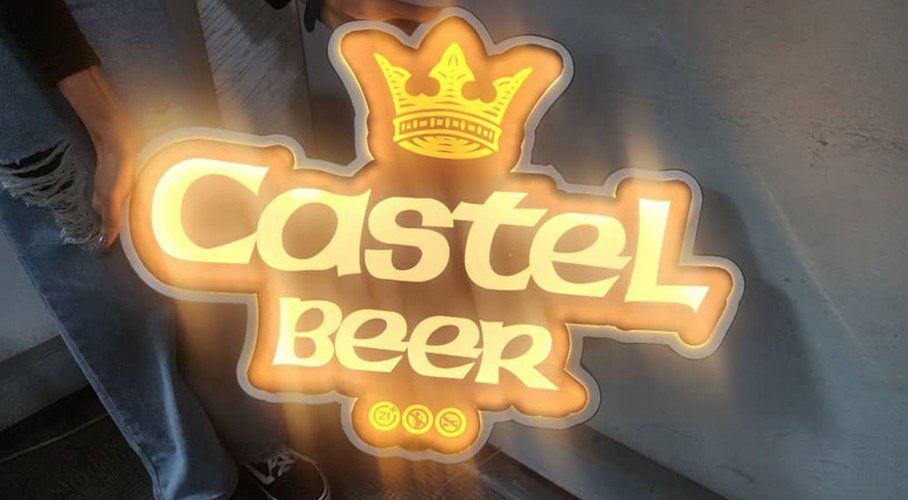 Castel Beer halo-lit sign
